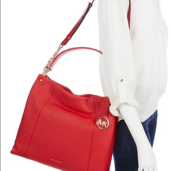 Michael Kors Red Leather Hobo Bag - Picture 4 of 5